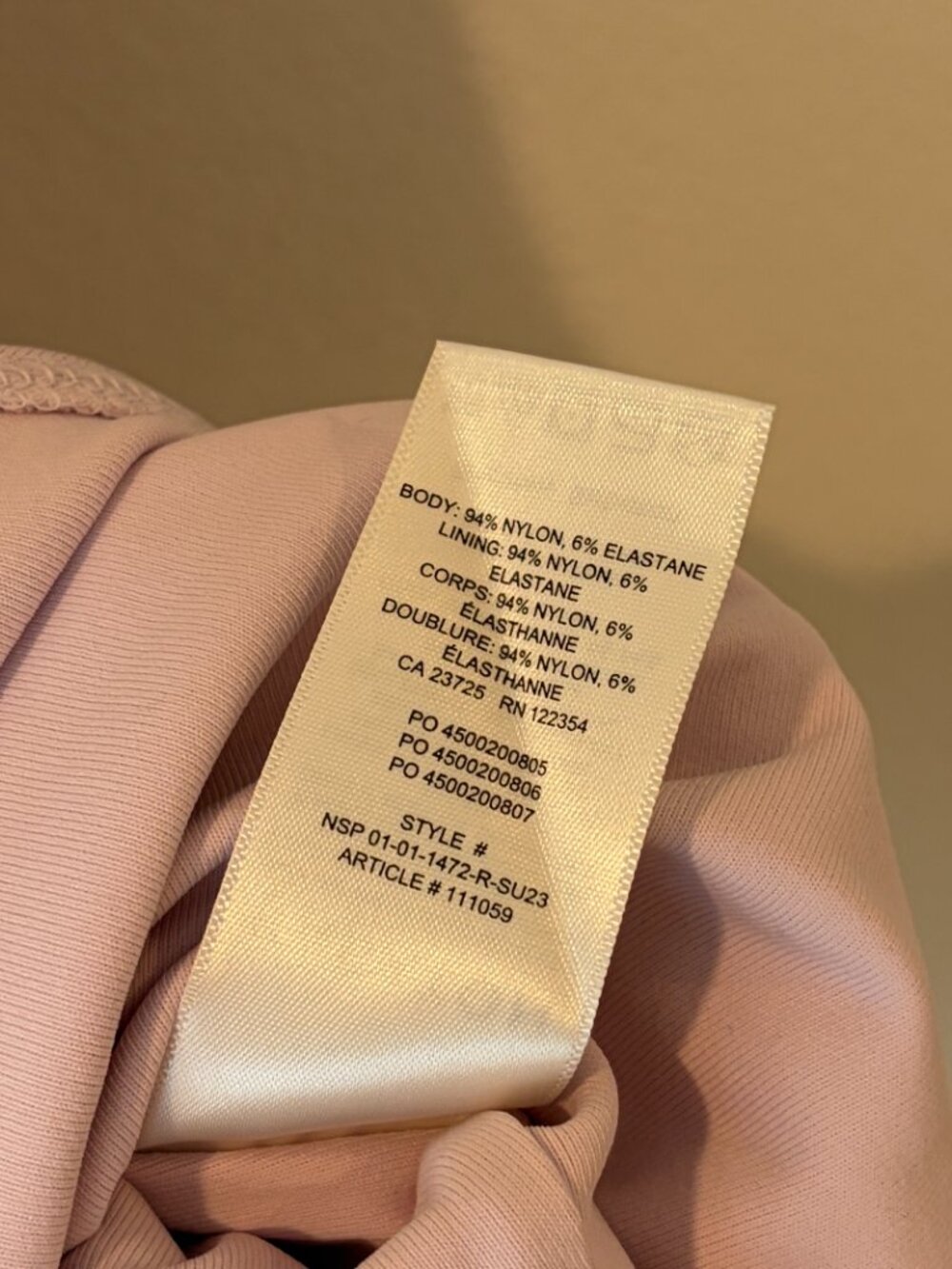 Aritzia Contour Square-Neck Bodysuit in Halo Pink, Size Small - Picture 8 of 8
